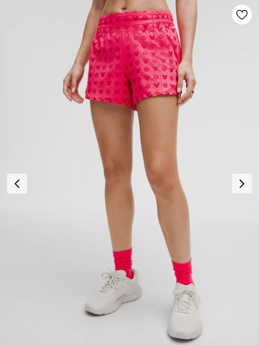 Disney Women’s Neon Pink Athletic Shorts with Subtle Print